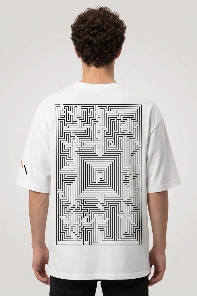 Labyrinth / White / Oversized Tee