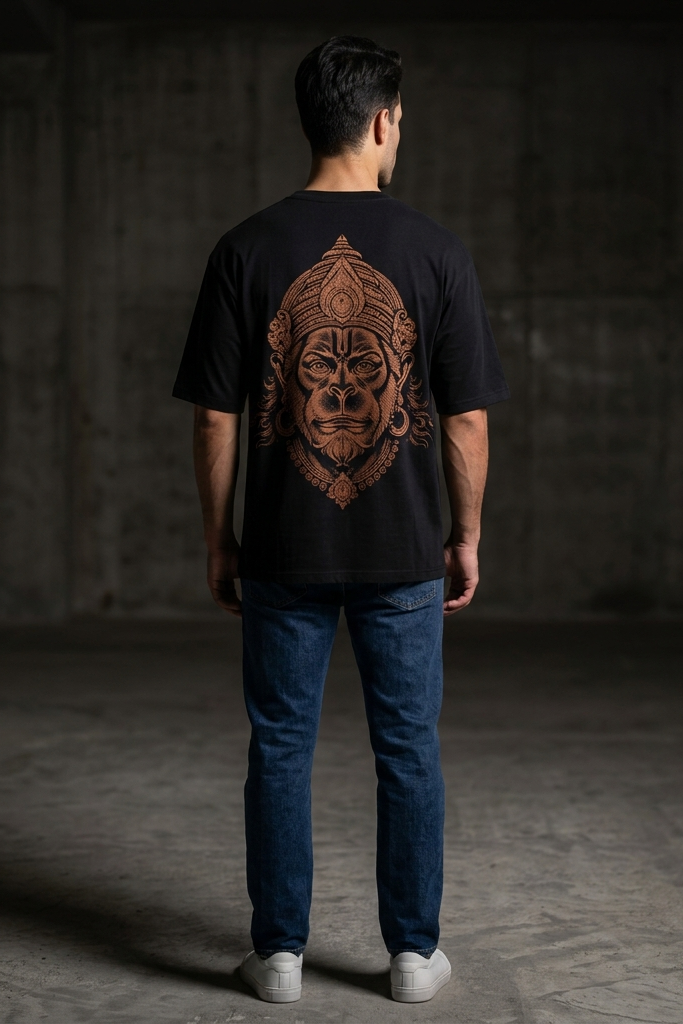 Anjaneya / Black / Oversized Tee