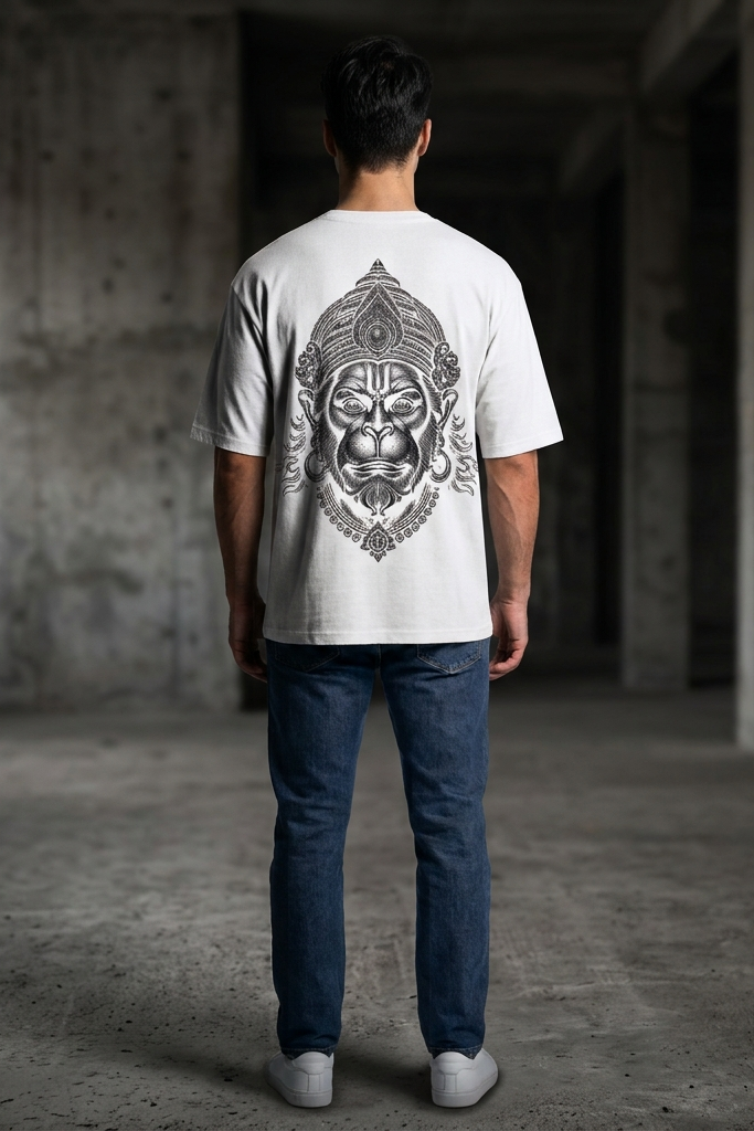 Anjaneya / White / Oversized Tee