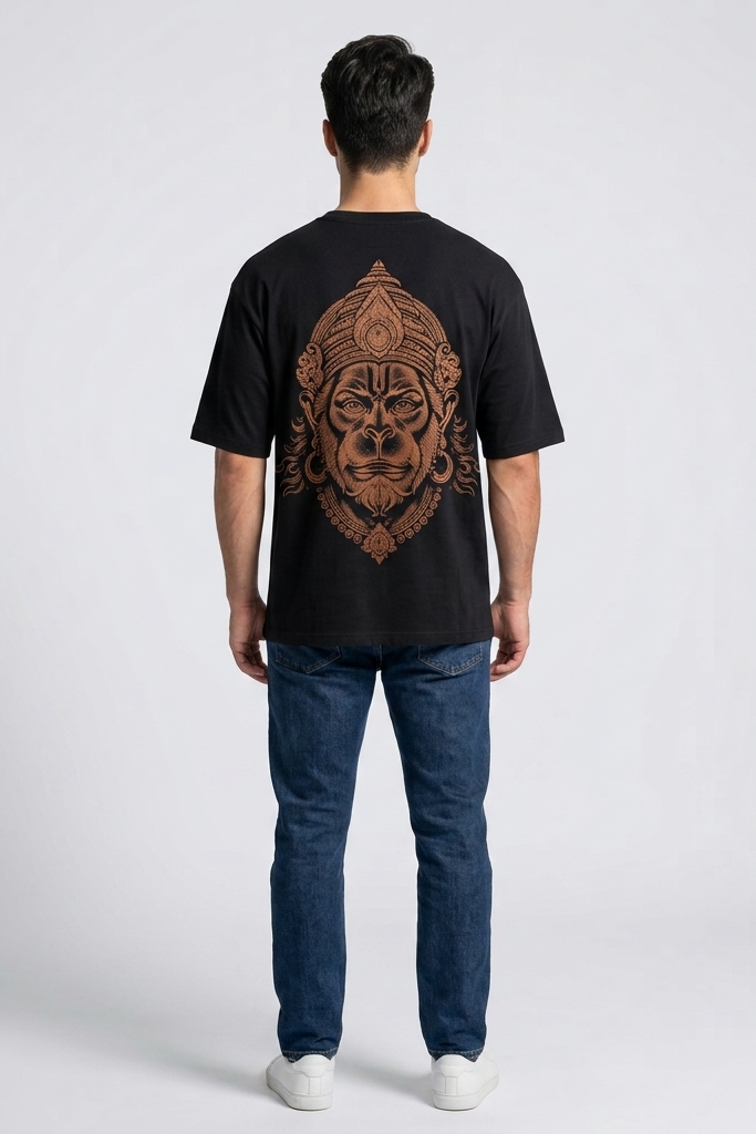 Anjaneya / Black / Oversized Tee