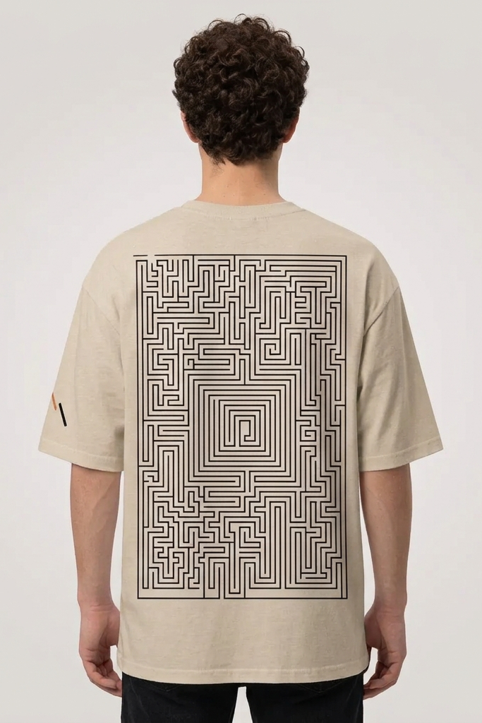Labyrinth / Beige / Oversized Tee
