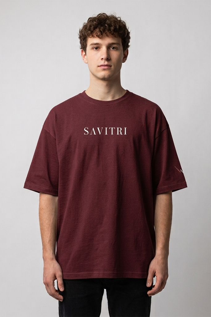 Savitri / Maroon / Oversized Tee