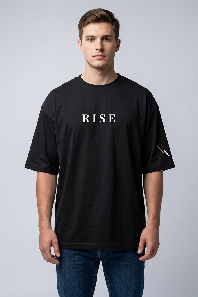 Rise / Black / Oversized Tee