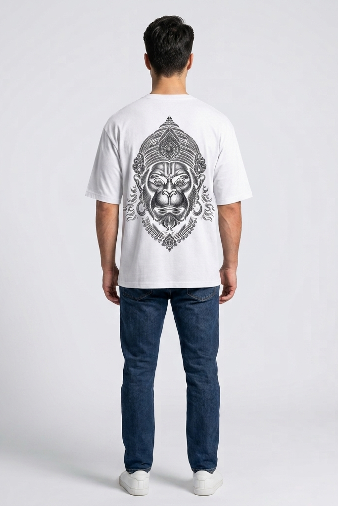 Anjaneya / White / Oversized Tee