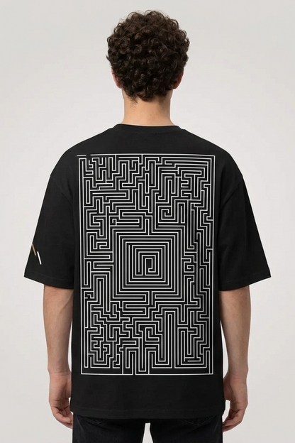 Labyrinth / Black / Oversized Tee